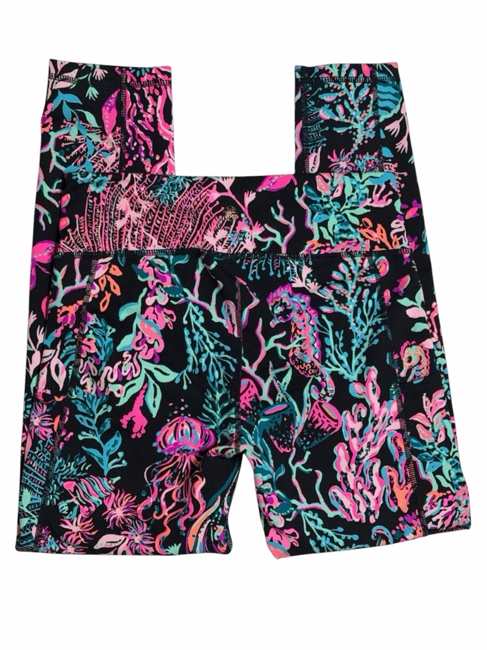 LILLY PULITZER Weekender Mid Rise Midi Leggings TWILIGHT CORAL- Small - Picture 6 of 14